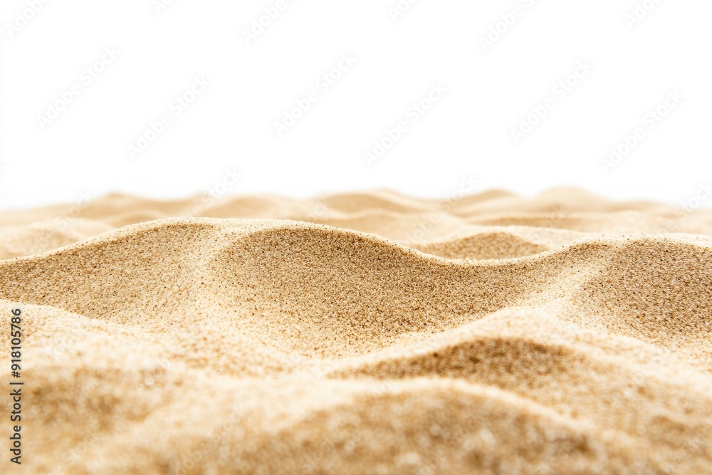 beach sand on white isolated background, front view with generative ai beach sand on white isolated background, front view with generative ai