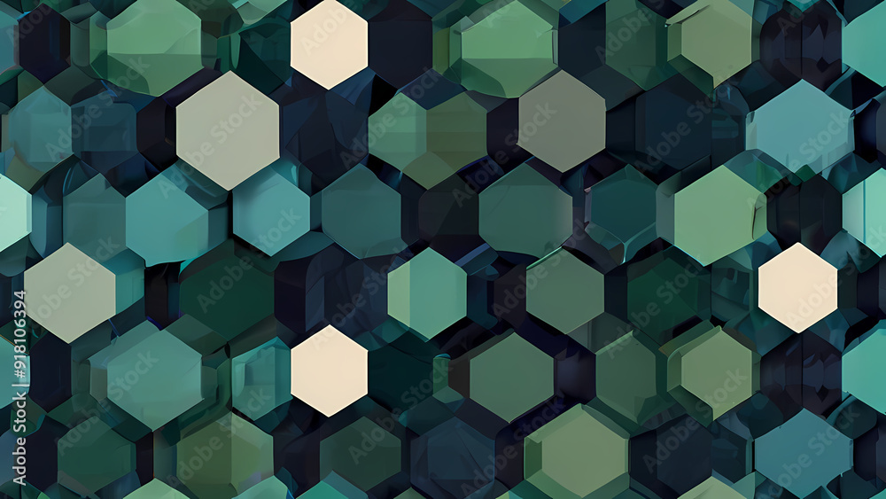 Fototapeta premium abstract illustration of a background dominated by overlapping polygons in various shades of blue and green