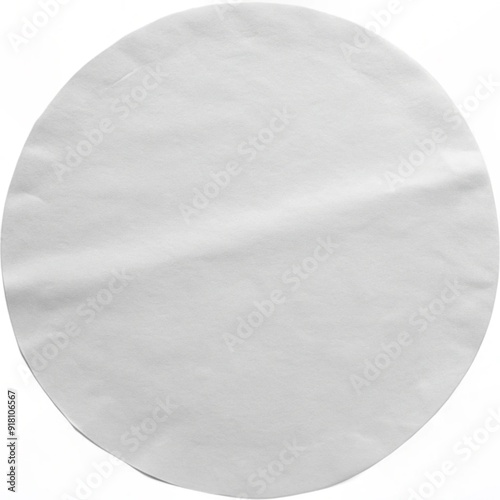Blank white round paper sticker label isolated