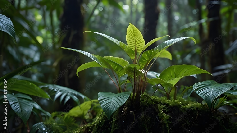 Tropical rainforest small plants in the morning
Tropical rainforest small plants in the morning