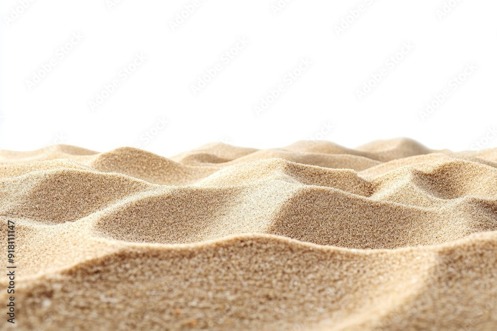 beach sand on white isolated background, front view with generative ai beach sand on white isolated background, front view with generative ai