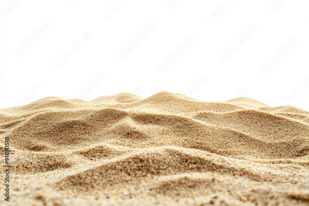 beach sand on white isolated background, front view with generative ai beach sand on white isolated background, front view with generative ai