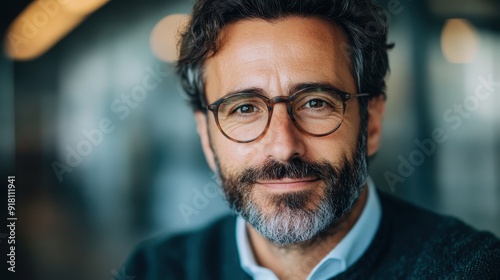 A close-up image of a friendly man with gray hair and glasses, showcasing his warm smile and approachable demeanor in a well-lit indoor setting.