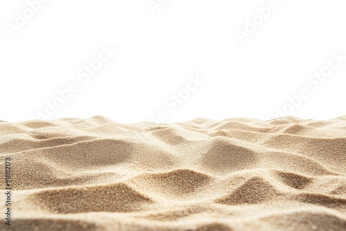 beach sand on white isolated background, front view with generative ai