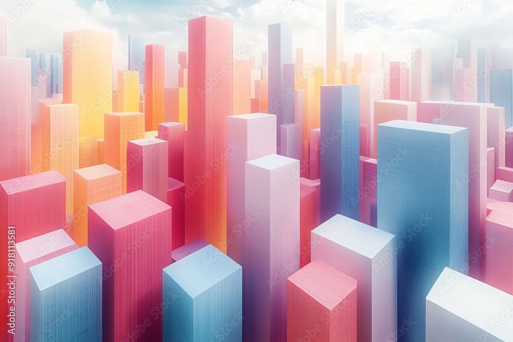 Isometric angle, minimal modern city. Generative AI Isometric angle, minimal modern city. Generative AI