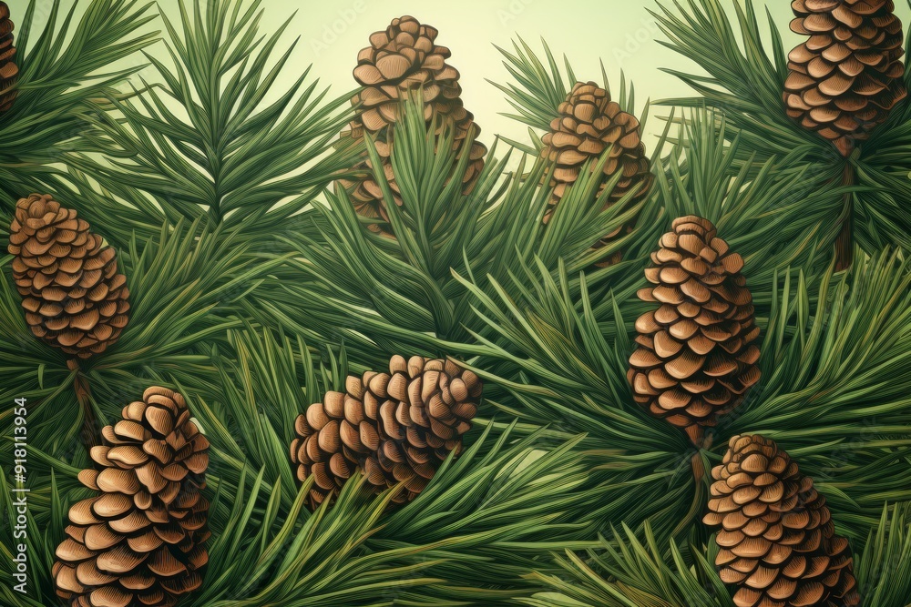 Pine Cones Material Structure Background - Generative AI Pine Cones Material Structure Background - Generative AI