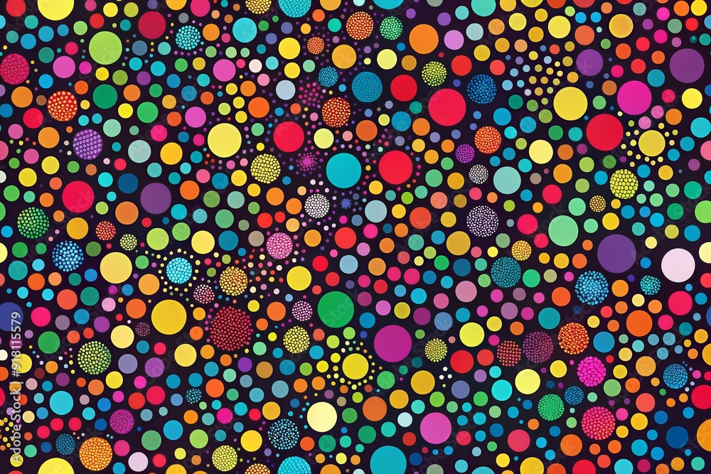 Vibrant and modern abstract background featuring colorful dots in various sizes and colors, arranged in a scattered pattern to create a lively and playful texture. Vibrant and modern abstract background featuring colorful dots in various sizes and colors, arranged in a scattered pattern to create a lively and playful texture.