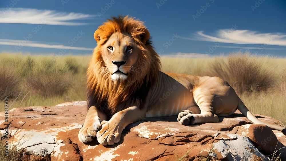 Obraz premium male lion in the wild