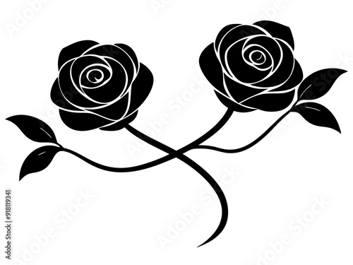 Modern Rose Silhouette Art: Versatile Vector Graphics for Creative Projects