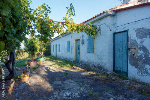 Architecture in Argiratika village in Othonoi island, Greece photo