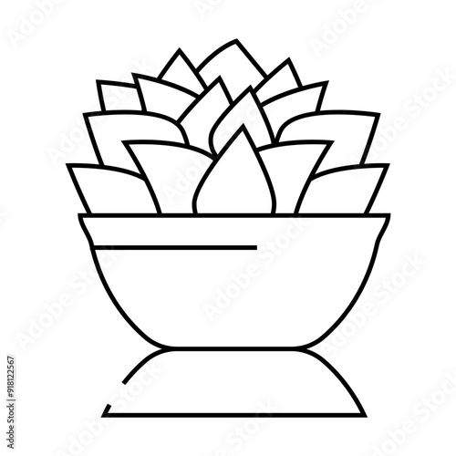 echeveria lola line icon vector. echeveria lola sign. isolated contour symbol black illustration