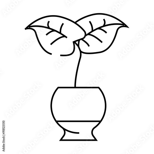 monstera deliciosa line icon vector. monstera deliciosa sign. isolated contour symbol black illustration