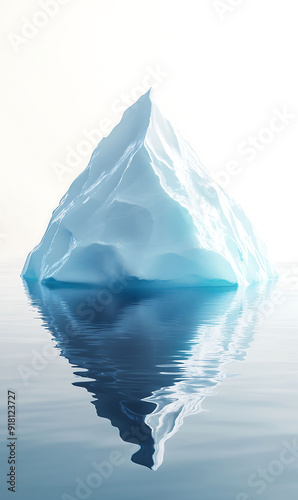 Majestic Iceberg Reflecting in Calm Ocean Waters photo