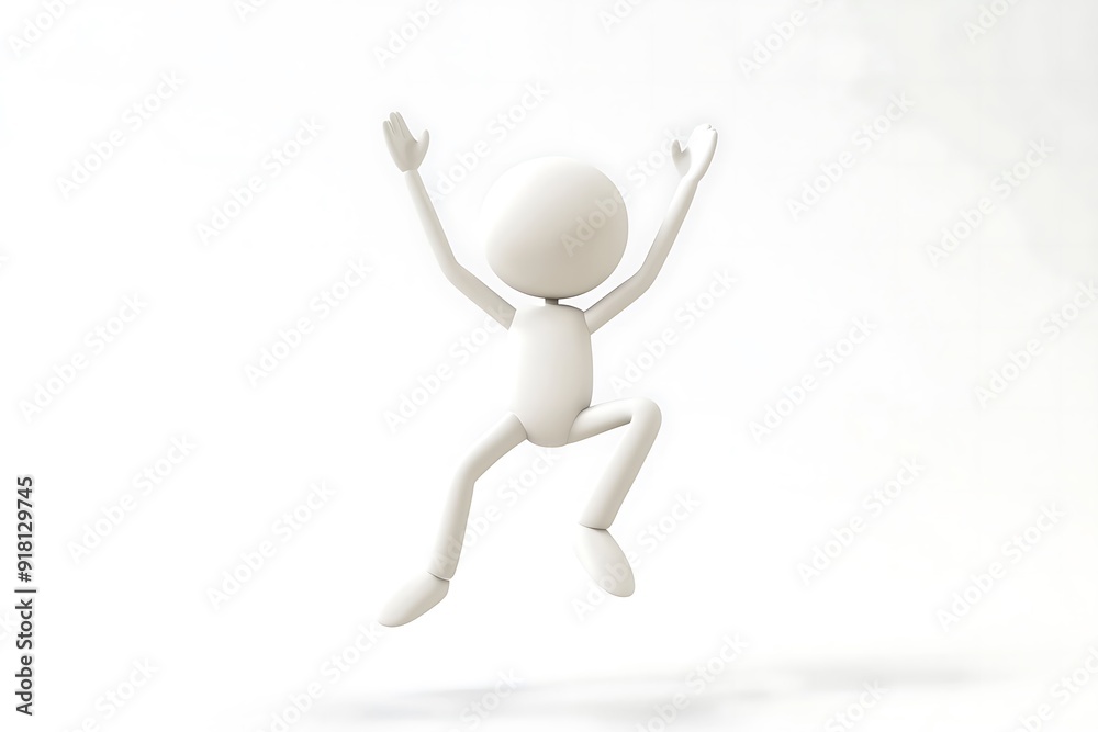 3d man waving his hand concept - 3d rendering