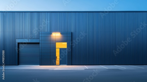 Modern Warehouse Exterior with Small Office Unit Generative AI