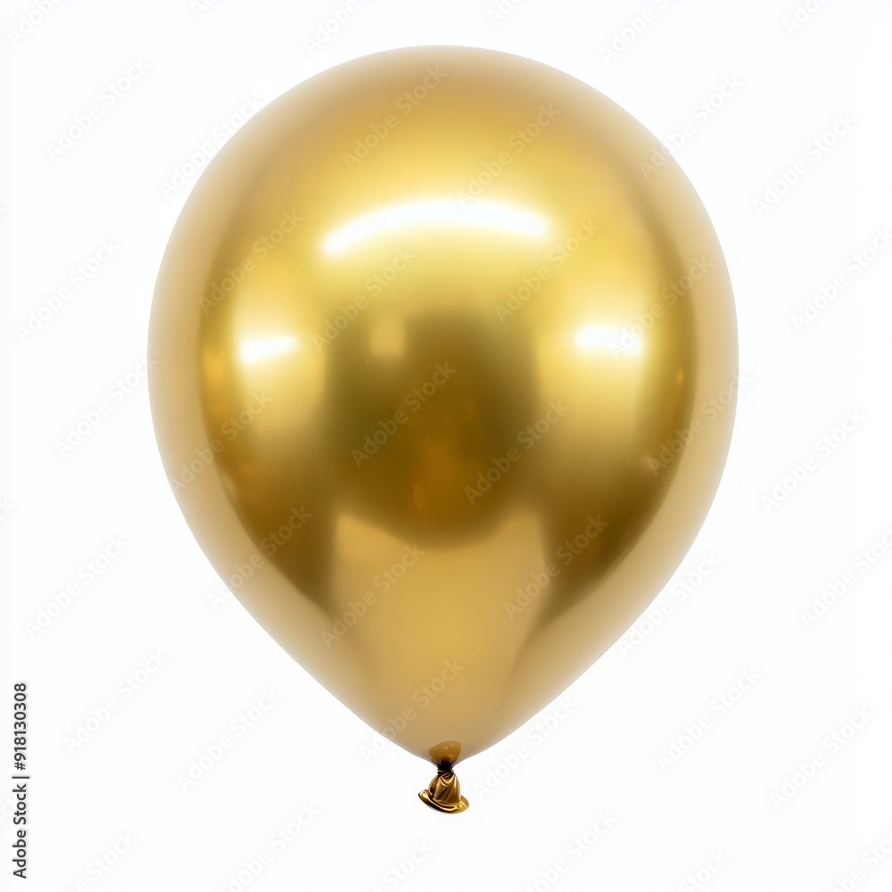 Golden Party Decor Balloon Isolated on White Background Generative AI Golden Party Decor Balloon Isolated on White Background Generative AI