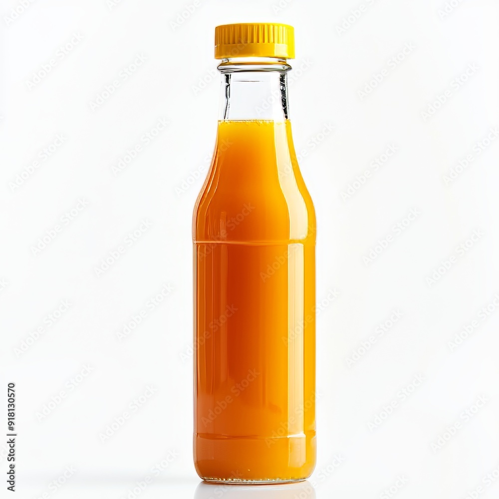 Freshly Squeezed Juice in a Glass Bottle, Isolated on White Background Generative AI Freshly Squeezed Juice in a Glass Bottle, Isolated on White Background Generative AI