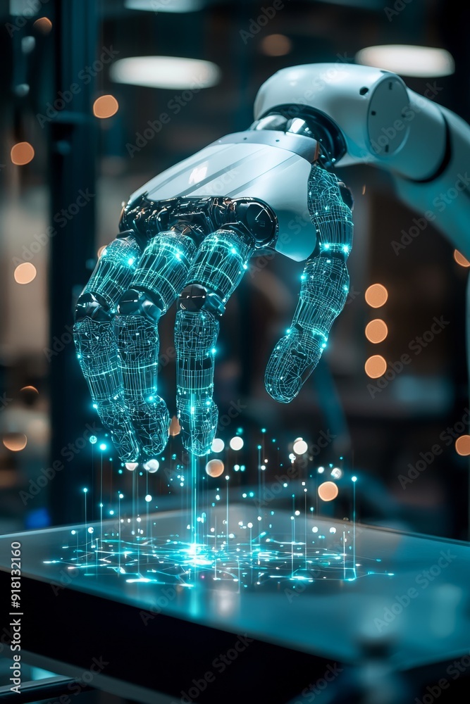 Robot Arm Creates Neural Network in Virtual Reality, Artificial Intelligence in Industry Generative AI Robot Arm Creates Neural Network in Virtual Reality, Artificial Intelligence in Industry Generative AI