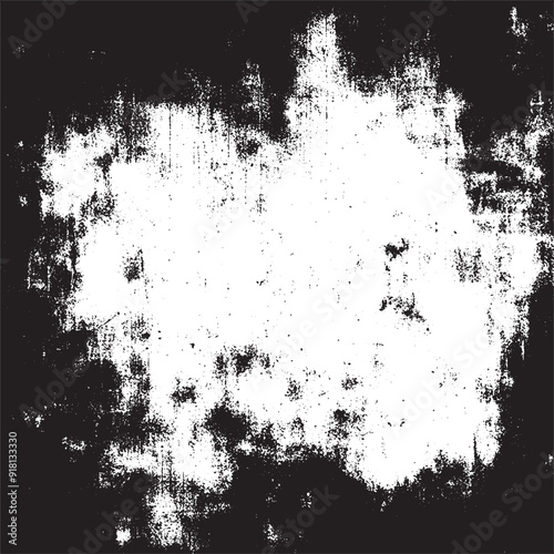 Grunge Debris Texture: Black and white abstract noise with distressed particles and dust