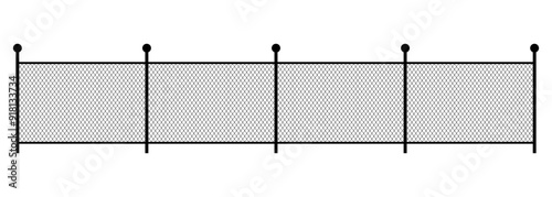 Fence wire metal chain link on a white background