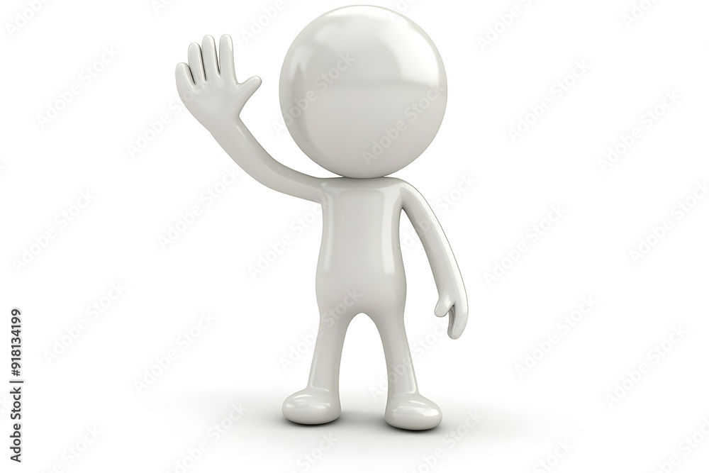 The character waving to his friend on the other side street. The character waving to his friend on the other side street.
