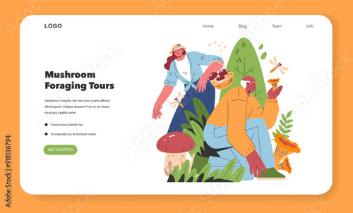 Mushroom Cultivation. Flat Vector Illustration