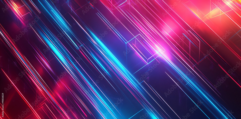 Abstract Neon Lines and Glowing Shapes. Abstract Neon Lines and Glowing Shapes.