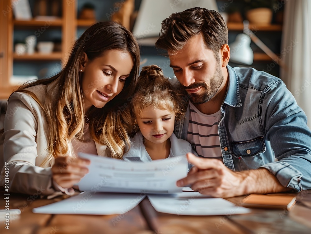 Family Reviewing Their Financial Plan Together at Home Family Reviewing Their Financial Plan Together at Home