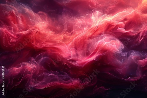 Crimson smoke swirling in a mysterious and abstract pattern. Generative AI