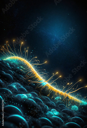 illuminate yellow unreal galaxy worm, live on other planets