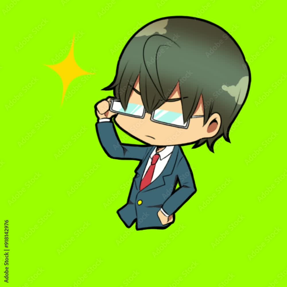 Manga cartoon character green screen animation of cartoon style. Chroma key Manga cartoon character green screen animation of cartoon style. Chroma key