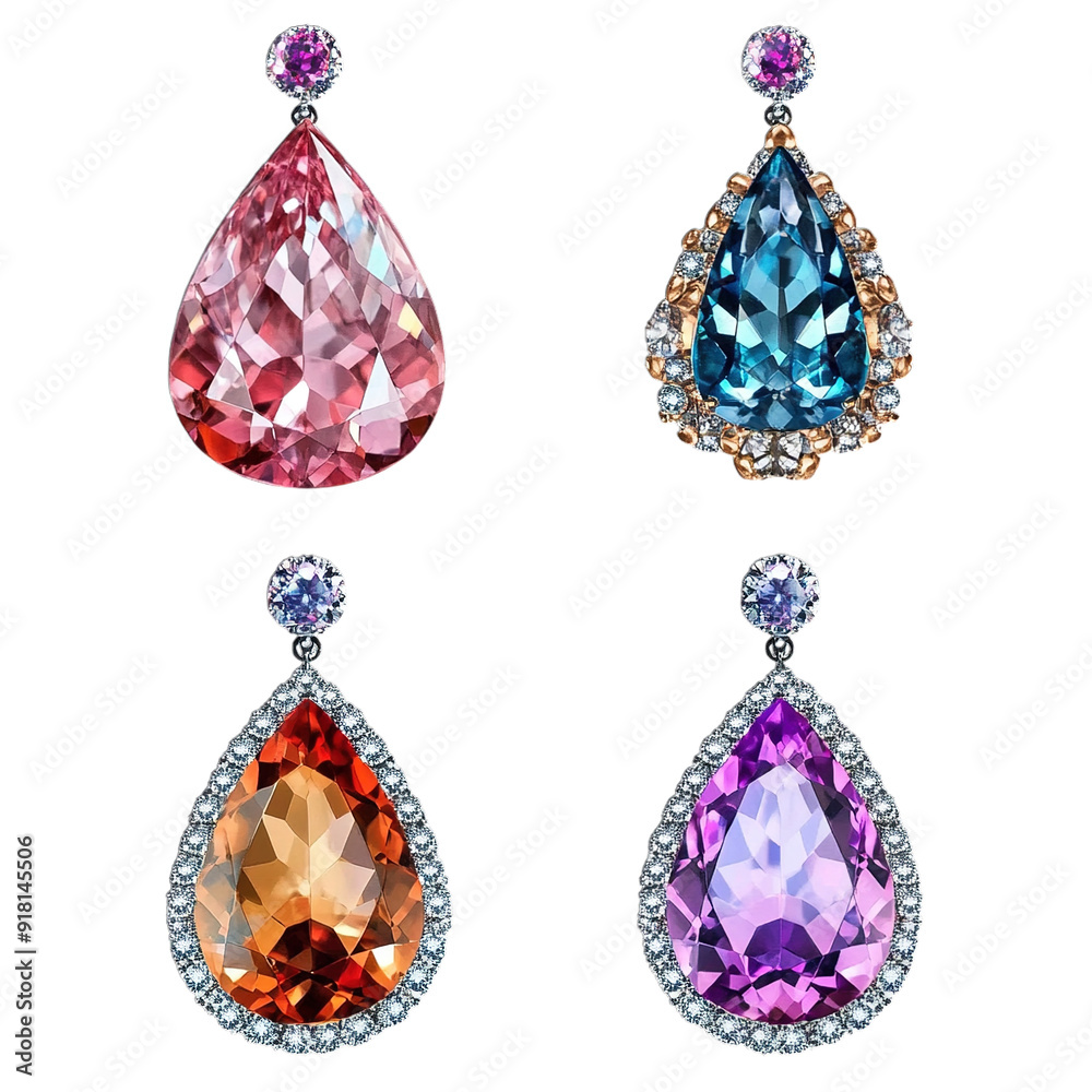 set of earrings with gems set of earrings with gems