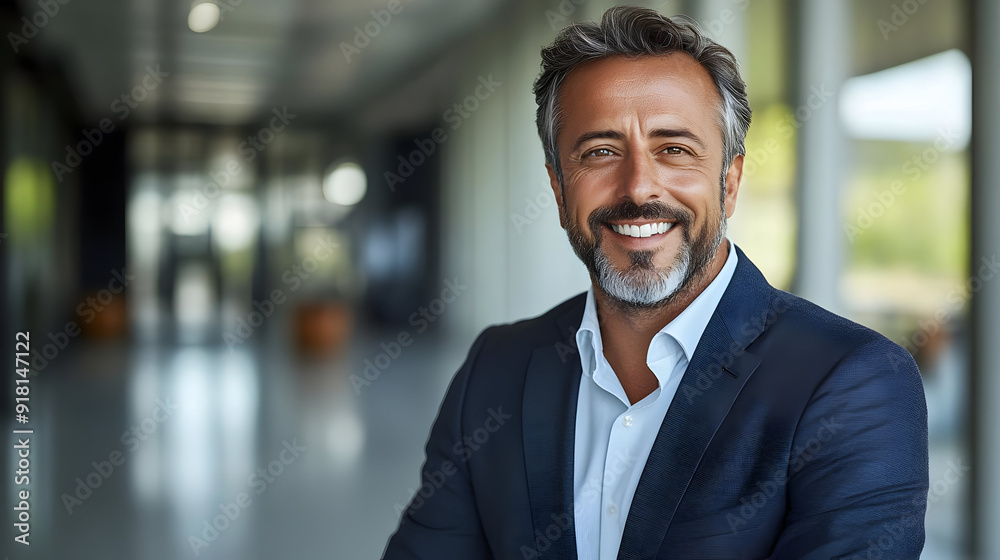 Smiling businessman in a suit. Smiling businessman in a suit.