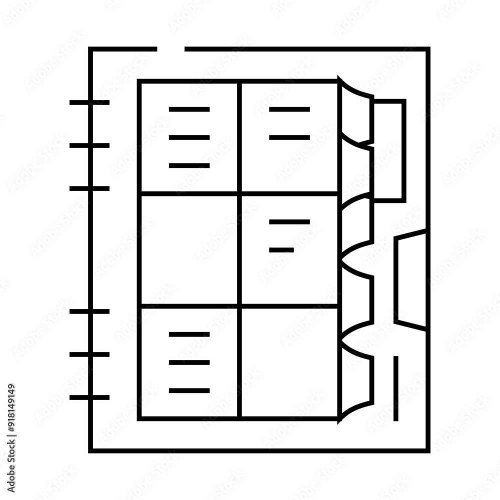 organizer book line icon vector. organizer book sign. isolated contour symbol black illustration organizer book line icon vector. organizer book sign. isolated contour symbol black illustration