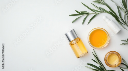 Organic skincare products with botanical ingredients, cosmetics, natural beauty