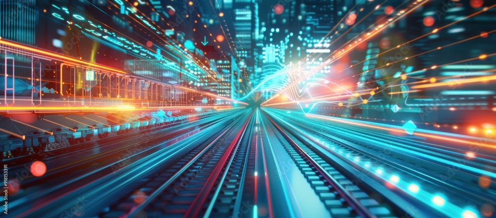 Digital Speed: Abstract Representation of Technological Advance Digital Speed: Abstract Representation of Technological Advance