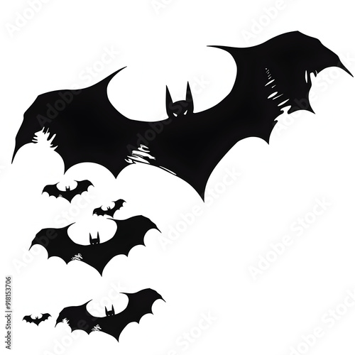 Halloween 3d Eye catching Bat Silhouette Cutout Shape for Halloween vector design