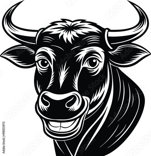 Cow cartoon character vector image. Illustration of cute cow animal fun mascot on the white background