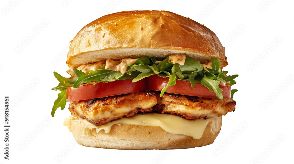 Delicious sandwich with meat, lettuce and tomatoes. Delicious sandwich with meat, lettuce and tomatoes.