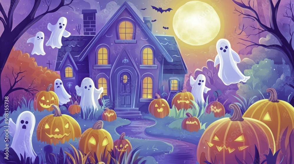 Halloween House and Ghosts Halloween House and Ghosts