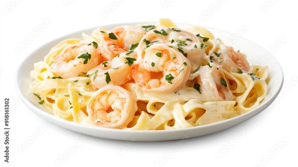 Shrimp Fettuccine Alfredo with Parsley Shrimp Fettuccine Alfredo with Parsley