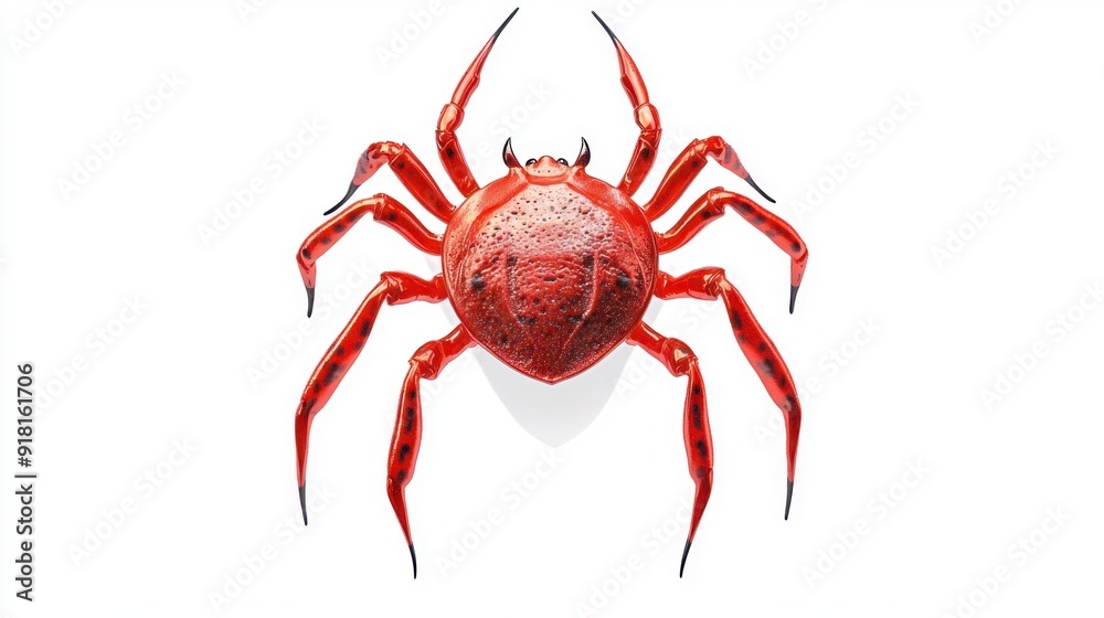 Red Spider with Black Spots, Close-Up Red Spider with Black Spots, Close-Up