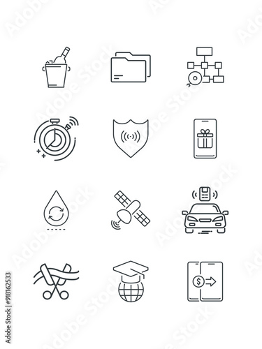 Smart secure, Smart timer, Socks, Sunbed, Train, Watch app icon, vector illustration