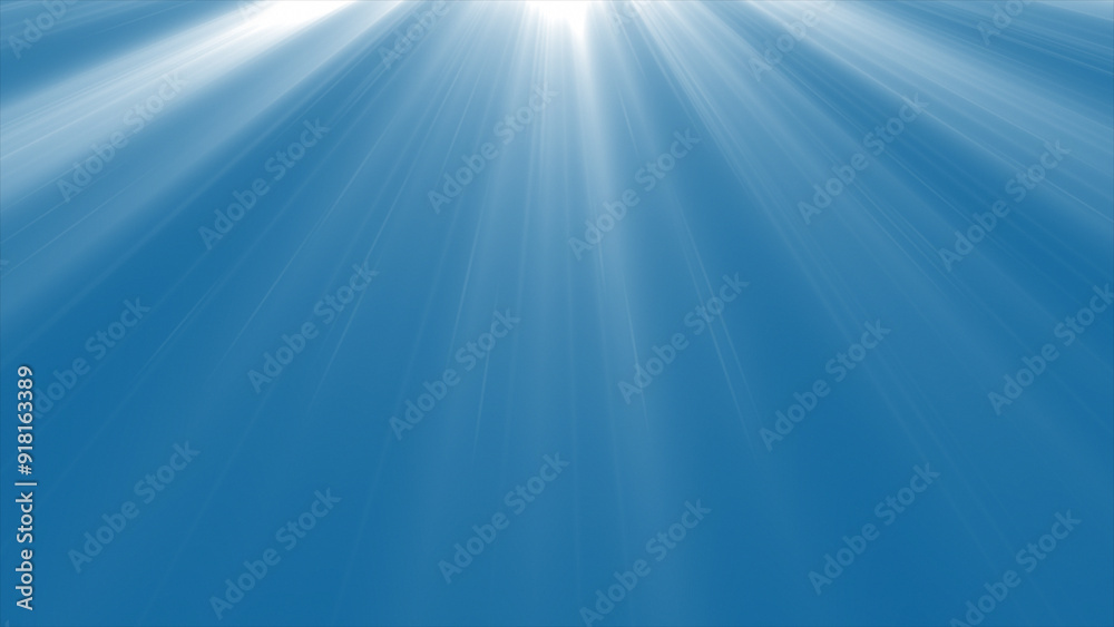 Shining rays of light, abstract sunbeams on a blue sky, a bright and luminous background Shining rays of light, abstract sunbeams on a blue sky, a bright and luminous background