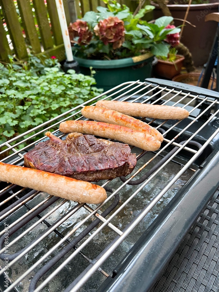 steak grilled on a barbecue steak grilled on a barbecue