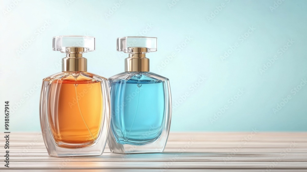 High-end perfume bottles, glass textures, realistic style High-end perfume bottles, glass textures, realistic style