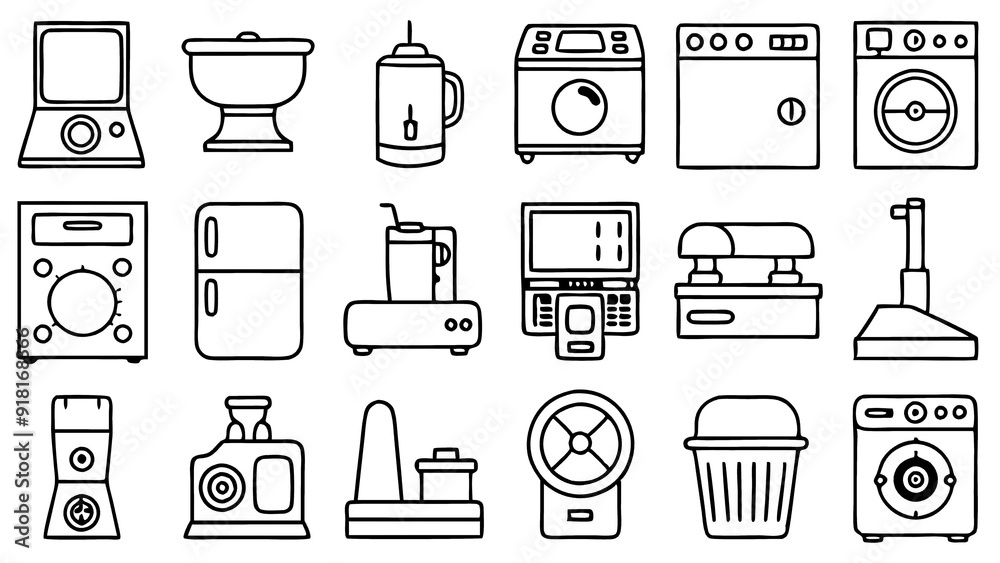 set of household appliances set of household appliances