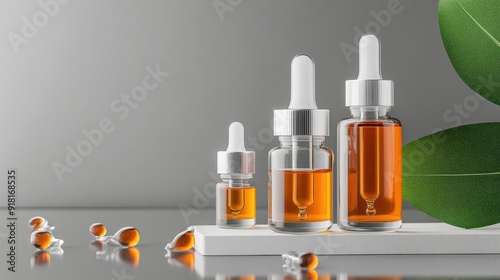 Anti-wrinkle serums, clinical look, realistic style photo
