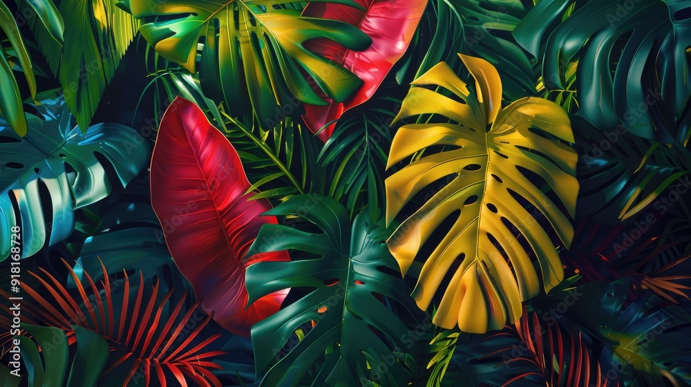 Summer tropical summer leaves and foliage background design Summer tropical summer leaves and foliage background design