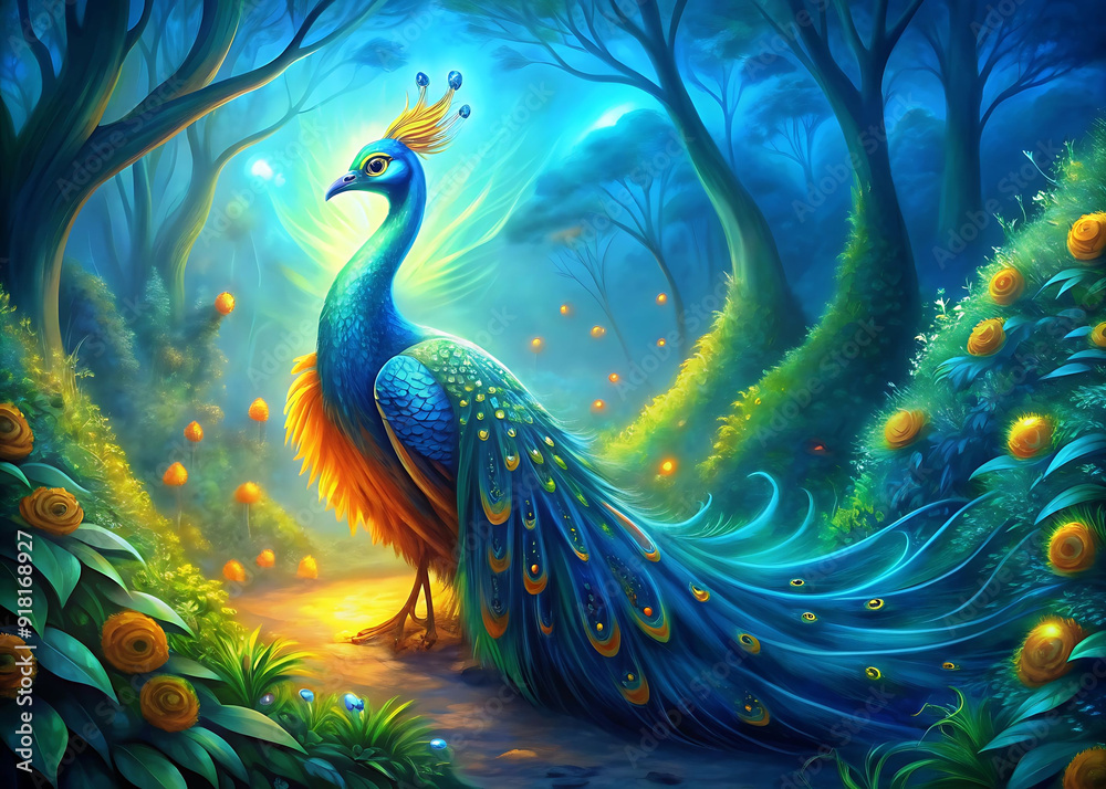 Fototapeta premium peacock in the jungle